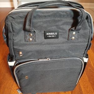 Backpack Diaper Bag with Changing Bed